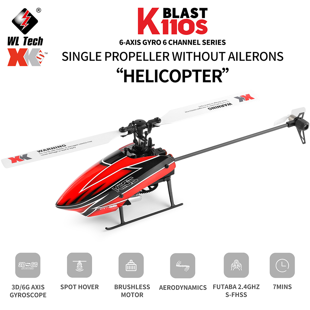 Rc Helicopter Gyro - Wltoys XK K110S 6CH 3D 6G
