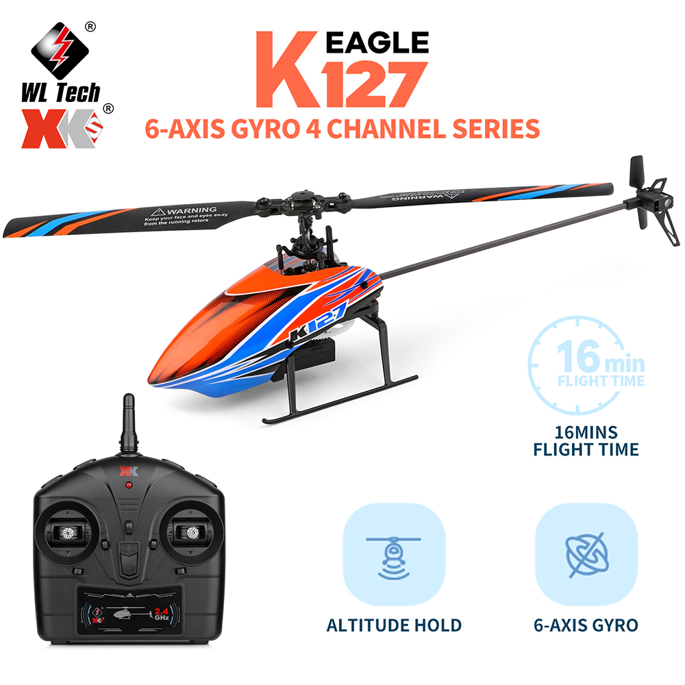 WLtoys XK K127 2.4G 4CH 6-Aixs - Rc Helicopter Gyro ulasan dan harga